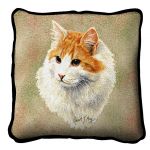 Red And White Short Hair Cat Pillow